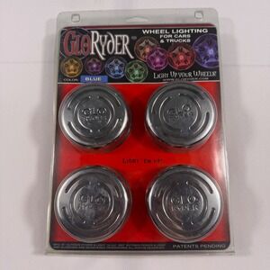 GloRyder Wheel Lighting Blue LED Center Cap Kit for Cars and Trucks 4 Pack NEW